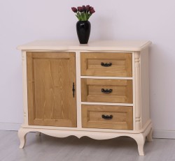 Comoda cu 1 usa si 3 sertare Chic, sertare pe sine soft close de la Rustic Butique PS645 - Culoare Corp_P025 - Culoare Usi si Sertare_P002 - DUBLU COLOR