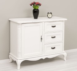 Comoda cu 1 usa si 3 sertare Chic, sertare pe sine soft close de la Rustic Butique PS645 - Culoare_P086++P039A - 2 STRATURI DE CULORI ANTICHIZAT