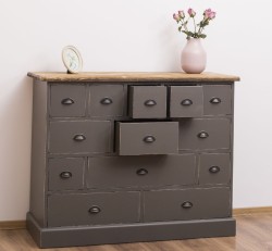 Comoda cu 13 sertare de la Rustic Butique PS103 - Culoare Top_P064 - Culoare Corp_P024++P022A - TRIPLU COLOR