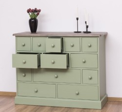 Comoda cu 13 sertare de la Rustic Butique PS103 - Culoare Top_P037 - Culoare Corp_P054 - DUBLU COLOR