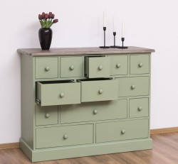 Comoda cu 13 sertare de la Rustic Butique PS103 - Culoare Top_P037 - Culoare Corp_P054 - DUBLU COLOR