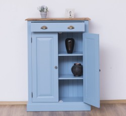 Dulap cu 2 usi si 1 sertar, blat stejar de la Rustic Butique PS422 - Culoare Top_P089 - Culoare Corp_P053 - DUBLU COLOR