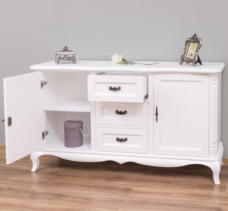 Comoda cu 2 usi si 3 sertare Chic, sertare pe sine soft close de la Rustic Butique PS648 - Culoare_P004 - VOPSIT