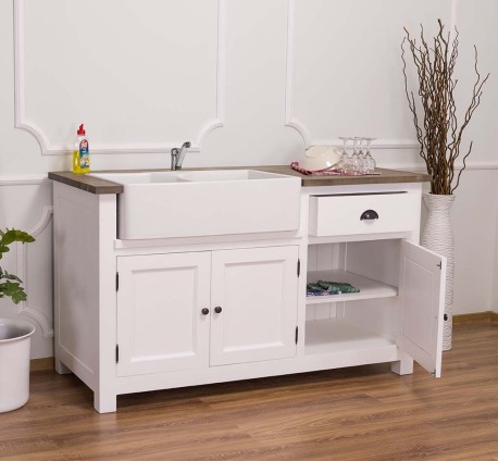 Corp bucatarie pentru chiuveta dubla - chiuveta nu este inclusa in pret de la Rustic Butique PS599 - Top Culoare_P037 - Corp Culoare_P004 - DUBLU COLOR