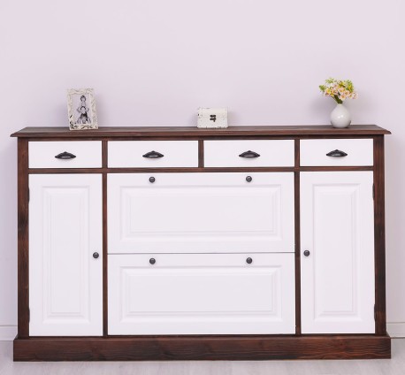 Comoda hol cu 2+2 usi si 4 sertare de la Rustic Butique PS472 - Culoare Corp_P083 - Culoare Usi si Sertare_P004 - DUBLU COLOR