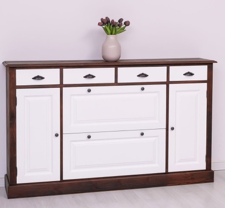Comoda hol cu 2+2 usi si 4 sertare de la Rustic Butique PS472 - Culoare Corp_P083 - Culoare Usi si Sertare_P004 - DUBLU COLOR