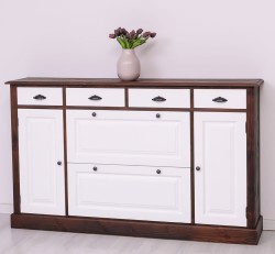 Comoda hol cu 2+2 usi si 4 sertare de la Rustic Butique PS472 - Culoare Corp_P083 - Culoare Usi si Sertare_P004 - DUBLU COLOR