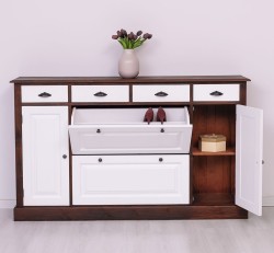 Comoda hol cu 2+2 usi si 4 sertare de la Rustic Butique PS472 - Culoare Corp_P083 - Culoare Usi si Sertare_P004 - DUBLU COLOR