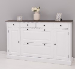 Comoda hol cu 2+2 usi si 4 sertare de la Rustic Butique PS472 - Culoare Top_P058 - Culoare Corp_P004 - DUBLU COLOR