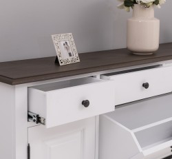 Comoda hol cu 2+2 usi si 4 sertare de la Rustic Butique PS472 - Culoare Top_P058 - Culoare Corp_P004 - DUBLU COLOR