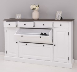 Comoda hol cu 2+2 usi si 4 sertare de la Rustic Butique PS472 - Culoare Top_P058 - Culoare Corp_P004 - DUBLU COLOR
