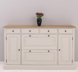 Comoda hol cu 2+2 usi si 4 sertare de la Rustic Butique PS472 - Culoare Top_P089 - Culoare Corp_P028++P024A - TRIPLU COLOR