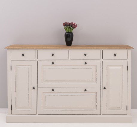 Comoda hol cu 2+2 usi si 4 sertare de la Rustic Butique PS472 - Culoare Top_P089 - Culoare Corp_P028++P024A - TRIPLU COLOR