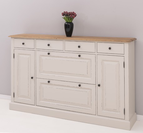 Comoda hol cu 2+2 usi si 4 sertare de la Rustic Butique PS472 - Culoare Top_P089 - Culoare Corp_P028++P024A - TRIPLU COLOR