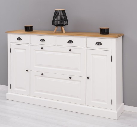 Comoda hol cu 2+2 usi si 4 sertare de la Rustic Butique PS472 - Culoare Top_P002 - Culoare Corp_P039A - DUBLU COLOR