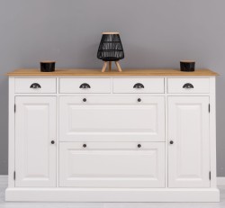 Comoda hol cu 2+2 usi si 4 sertare de la Rustic Butique PS472 - Culoare Top_P002 - Culoare Corp_P039A - DUBLU COLOR