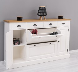 Comoda hol cu 2+2 usi si 4 sertare de la Rustic Butique PS472 - Culoare Top_P002 - Culoare Corp_P039A - DUBLU COLOR