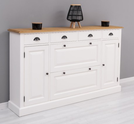 Comoda hol cu 2+2 usi si 4 sertare de la Rustic Butique PS472 - Culoare Top_P002 - Culoare Corp_P039A - DUBLU COLOR