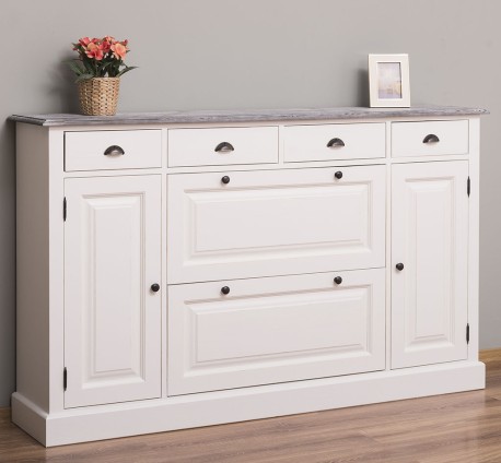 Comoda hol cu 2+2 usi si 4 sertare de la Rustic Butique PS472 - Culoare Top_P065 - Culoare Corp_P039A - DUBLU COLOR