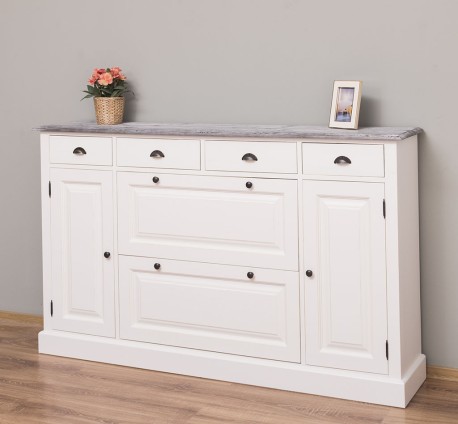Comoda hol cu 2+2 usi si 4 sertare de la Rustic Butique PS472 - Culoare Top_P065 - Culoare Corp_P039A - DUBLU COLOR