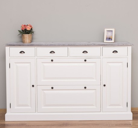 Comoda hol cu 2+2 usi si 4 sertare de la Rustic Butique PS472 - Culoare Top_P065 - Culoare Corp_P039A - DUBLU COLOR
