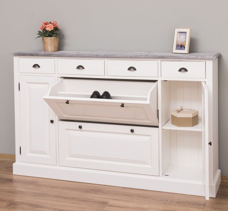 Comoda hol cu 2+2 usi si 4 sertare de la Rustic Butique PS472 - Culoare Top_P065 - Culoare Corp_P039A - DUBLU COLOR