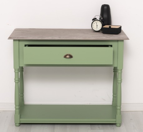 Consola cu 1 sertar de la Rustic Butique PS30 - Culoare Top_P067 - Culoare Corp_P054 - DUBLU COLOR