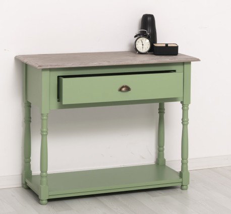 Consola cu 1 sertar de la Rustic Butique PS30 - Culoare Top_P067 - Culoare Corp_P054 - DUBLU COLOR