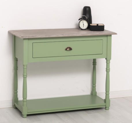 Consola cu 1 sertar de la Rustic Butique PS30 - Culoare Top_P067 - Culoare Corp_P054 - DUBLU COLOR