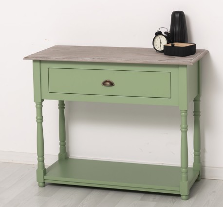 Consola cu 1 sertar de la Rustic Butique PS30 - Culoare Top_P067 - Culoare Corp_P054 - DUBLU COLOR
