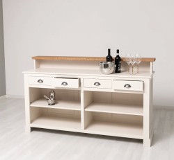 Bar cu 4 sertare, 4 compartimente deschise, blat stejar - PS578-TOP OAK