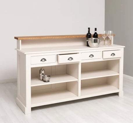 Bar cu 4 sertare, 4 compartimente deschise, blat stejar - PS578-TOP OAK