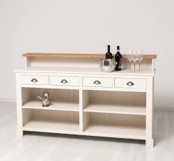 Bar cu 4 sertare, 4 compartimente deschise, blat stejar - PS578-TOP OAK
