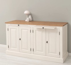 Bufet 4 usi, BAS de la Studio Szel PS405BAS - Culoare Top_P001 - Culoare Corp_P015A - DUBLU COLOR