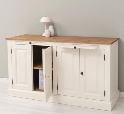Bufet 4 usi, BAS de la Studio Szel PS405BAS - Culoare Top_P001 - Culoare Corp_P015A - DUBLU COLOR