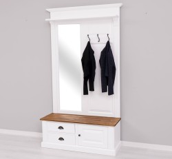 Cuier ornamentat cu oglinda, 1 usa, 2 sertare de la Studio Szel PS539 - Culoare Top_P064 - Culoare Corp_P004 - DUBLU COLOR