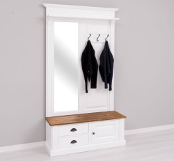 Cuier ornamentat cu oglinda, 1 usa, 2 sertare de la Studio Szel PS539 - Culoare Top_P064 - Culoare Corp_P004 - DUBLU COLOR