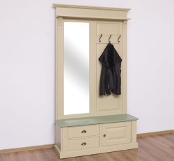 Cuier ornamentat cu oglinda, 1 usa, 2 sertare de la Studio Szel PS539 - Culoare Top_P054A - Culoare Corp_P046A - DUBLU COLOR