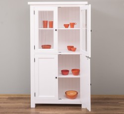 Dulap de bucatarie cu vitrina si 2 usi panou in stil rustic de la Studio Szel PS528 - Culoare_P004 - VOPSIT