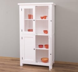 Dulap de bucatarie cu vitrina si 2 usi panou in stil rustic de la Studio Szel PS528 - Culoare_P004 - VOPSIT