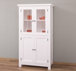 Dulap de bucatarie cu vitrina si 2 usi panou in stil rustic de la Studio Szel PS528 - Culoare_P004 - VOPSIT
