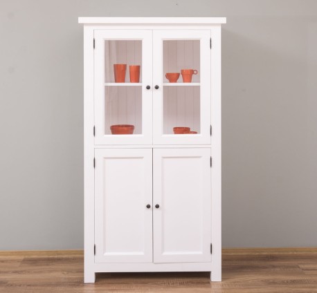Dulap de bucatarie cu vitrina si 2 usi panou in stil rustic de la Studio Szel PS528 - Culoare_P004 - VOPSIT