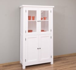 Dulap de bucatarie cu vitrina si 2 usi panou in stil rustic de la Studio Szel PS528 - Culoare_P004 - VOPSIT