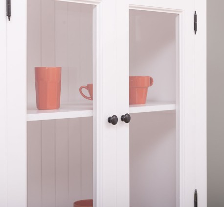 Dulap de bucatarie cu vitrina si 2 usi panou in stil rustic de la Studio Szel PS528 - Culoare_P004 - VOPSIT