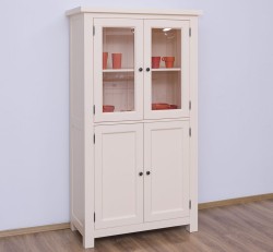 Dulap de bucatarie cu vitrina si 2 usi panou in stil rustic de la Studio Szel PS528 - Culoare_P025 - VOPSIT