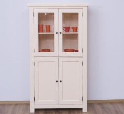 Dulap de bucatarie cu vitrina si 2 usi panou in stil rustic de la Studio Szel PS528 - Culoare_P025 - VOPSIT