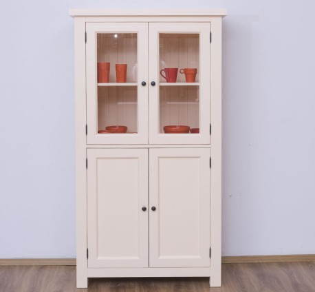 Dulap de bucatarie cu vitrina si 2 usi panou in stil rustic de la Studio Szel PS528 - Culoare_P025 - VOPSIT