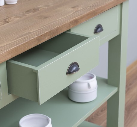 Consola cu 2 rafturi, 3 sertare de la Studio Szel PS09 - Culoare Top_P001 - Culoare Corp_P054A - DUBLU COLOR