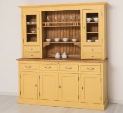 Bufet cu 4 usi, 4 sertare BAS + 2 usi sticla, 4 sertare, spatiu deschis SUP - PS365BAS+SUP