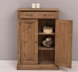 Dulap cu 2 usi si 1 sertar, blat stejar de la Studio Szel PS422 - Culoare_P001 - CERUIT